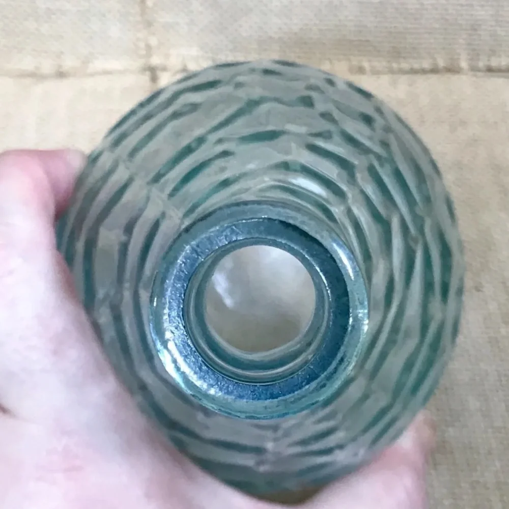 Vintage Light Blue Glass Bud Vase Textured Fairy Core Coastal Grandma Ocean